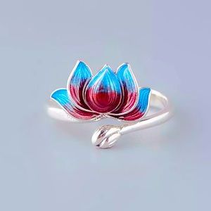 🌸 Floral BOHO Lotus 925 Elegant Silver Ring 🌸